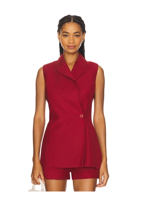 FAITHFULL THE BRAND Florine Blazer in Red. Size L. Also in M, S, XS.