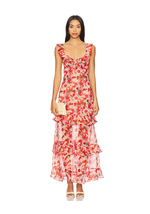 For Love & Lemons Ambrosia Maxi Dress in Red. Size S. Also in XS.
