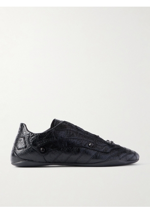Balenciaga - City Studded Crinkled-leather Sneakers - Black - IT35,IT36,IT36.5,IT37,IT37.5,IT38,IT38.5,IT39,IT39.5,IT40,IT40.5,IT41