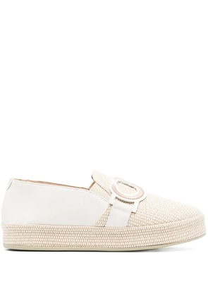 Casadei logo-aplliqué loafers - Neutrals