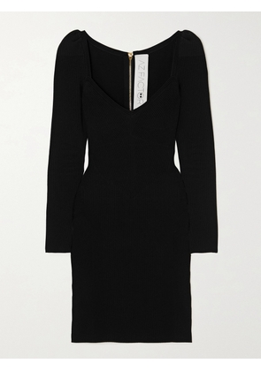 AZ FACTORY - Mybody Ribbed Stretch-knit Mini Dress - Black - XXS,XS,S,M,L,XL,XXL,XXXL,XXXXL