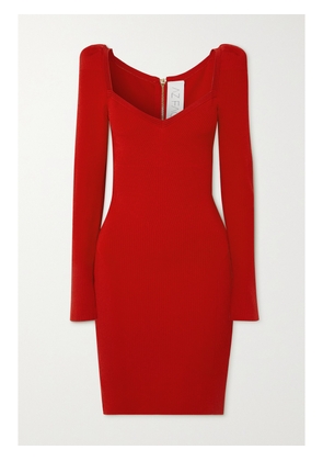 AZ FACTORY - Mybody Ribbed Stretch-knit Mini Dress - Red - XXS,XS,S,M,L,XL,XXL,XXXL,XXXXL