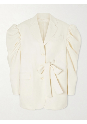 Simone Rocha - Open-back Woven Blazer - Cream - UK 6,UK 8,UK 10,UK 12,UK 14