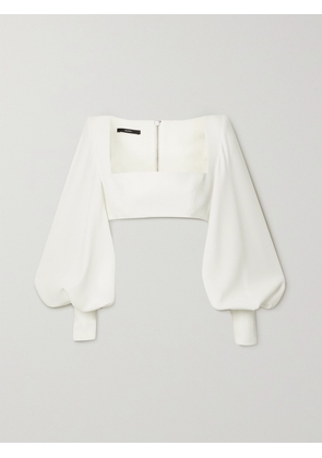 Alex Perry - Arlo Cropped Satin-crepe Top - White - UK 4,UK 6,UK 8,UK 10,UK 12,UK 14,UK 16,UK 18