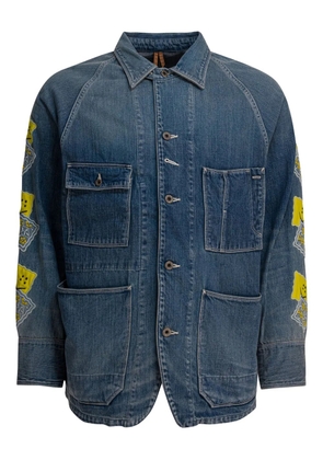 KAPITAL embroidered patch-pocket denim jacket - Blue
