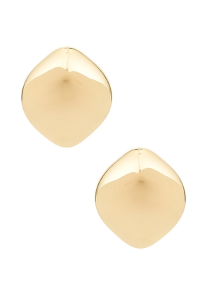 Jennifer Fisher Puffy Cushion Earrings in Metallic Gold.