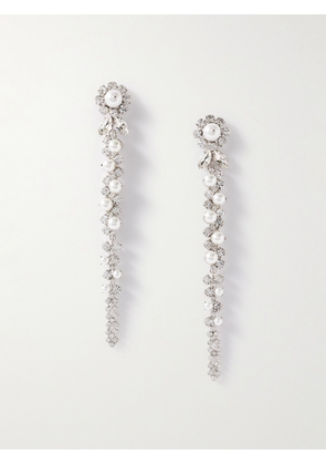 Simone Rocha - Drip Silver-tone Crystal And Faux-pearl Earrings - One size