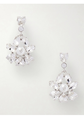 Simone Rocha - Heartbloom Silver-tone, Crystal And Resin Earrings - One size
