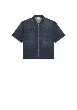 Guess Originals Denim Zip Shirt in Blue. Size M. Also in XL/1X.