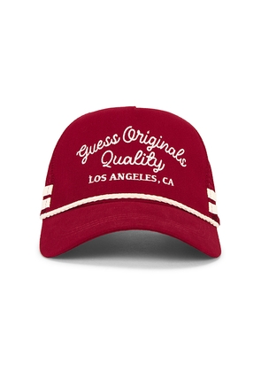 Guess Originals Vintage Trucker Hat in Red.