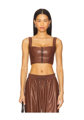 Heroine Sport Leather Bustier in Brown. Size L. Also in M, S, XL, XS.