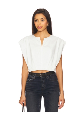 SIMKHAI Wrenli Pleated Top in White. Size L. Also in M, S, XS.