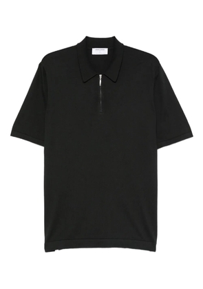 Gran Sasso half-zip polo shirt - Black