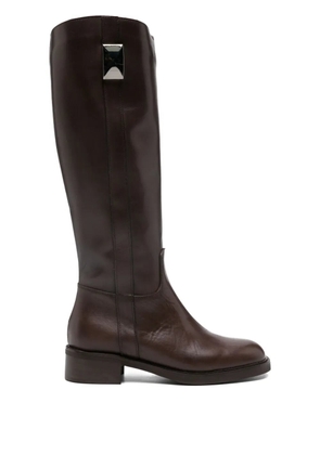 Progetto zip-up leather boots - Brown
