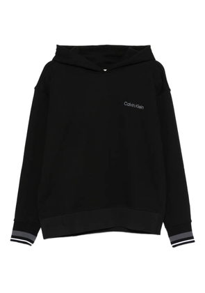 Calvin Klein logo-embroidered hoodie - Black