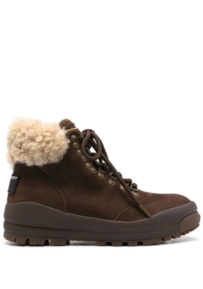 Polo Ralph Lauren shearling-trim hiking boots - Brown