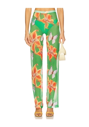 Juliet Johnstone Mesh Pant in Green. Size S. Also in XS.