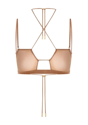 Maison Close cross-back bralette - Neutrals