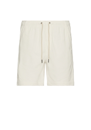 Fair Harbor The Wilder Stretch Corduroy Shorts in Ivory. Size S. Also in XL/1X.
