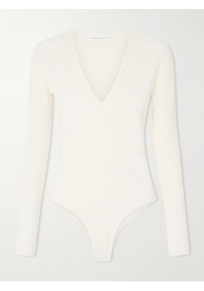 Maria McManus - Recycled Ribbed-knit Bodysuit - Ivory - x small,small,medium,large