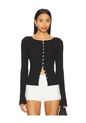 Free People Tilly Long Sleeve Top in Black. Size L. Also in M, S, XL, XS.