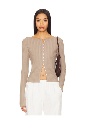 Free People Tilly Long Sleeve Top in Taupe. Size L. Also in XL.