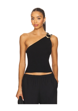 SIMKHAI Fenix One Shoulder Top in Black. Size L. Also in M, S, XS.
