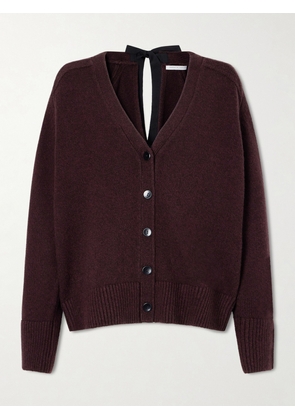Maria McManus - Open-back Bow-detailed Cashmere And Cotton-blend Cardigan - Purple - x small,small,medium,large