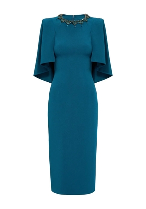 Jenny Packham Ursa embellished-neck midi dress - Blue