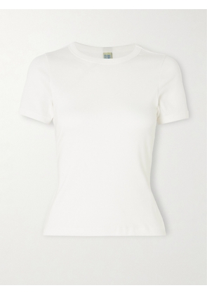 FLORE FLORE - Car Ribbed Organic Cotton-jersey T-shirt - White - x small,small,medium,large,x large