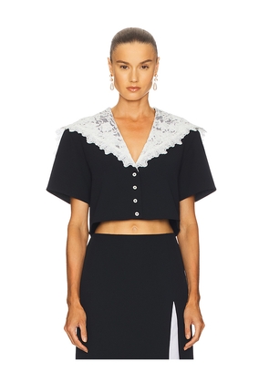Helsa The Sailor Shirt With Lace Collar in Black. Size L. Also in M, S, XS, XXS.