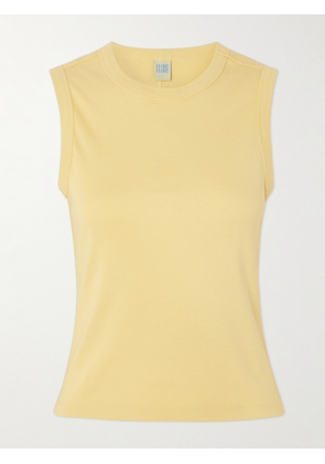 FLORE FLORE - Esmé Ribbed Organic Cotton-jersey Tank - Yellow - x small,small,medium,large,x large
