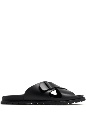 Barrett criss-cross leather slides - Black