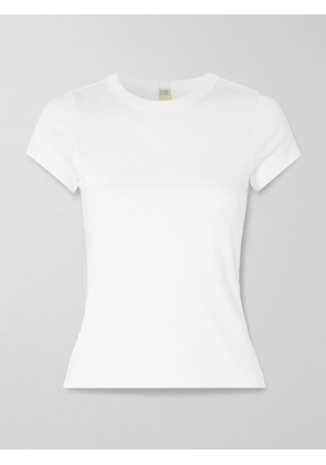 FLORE FLORE - Car Baby Tee Ribbed Organic Cotton-jersey T-shirt - White - x small,small,medium,large,x large