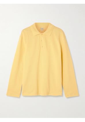 FLORE FLORE - Diana Organic Cotton-piqué Polo Shirt - Yellow - x small,small,medium,large,x large