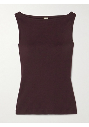 FLORE FLORE - Timmi Ribbed Organic Cotton Tank - Brown - x small,small,medium,large,x large