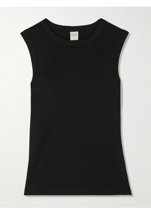 FLORE FLORE - Esmé Ribbed Organic Cotton-jersey Tank - Black - x small,small,medium,large,x large