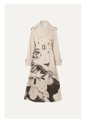 Valentino Garavani - Printed Cotton-gabardine Trench Coat - Neutrals - IT38,IT40,IT42,IT44,IT46