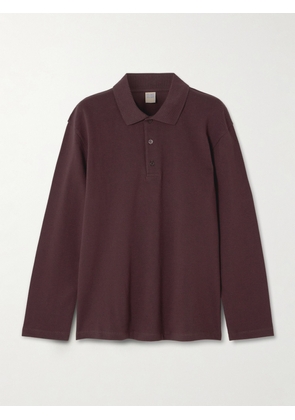 FLORE FLORE - Diana Organic Cotton-piqué Polo Shirt - Brown - x small,small,medium,large,x large