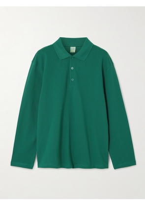FLORE FLORE - Diana Organic Cotton-piqué Polo Shirt - Green - x small,small,medium,large,x large