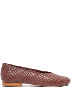 Sarah Chofakian William woven-design leather ballerina shoes - Brown
