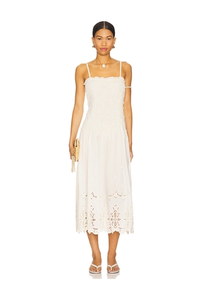 Free People Daphne Midi Dress in Ivory. Size L. Also in M, S.