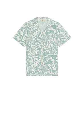 Faherty Cabana Towel Terry Shirt in Blue. Size L. Also in M, XL/1X.