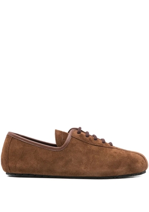 Plan C lace-up suede sneakers - Brown