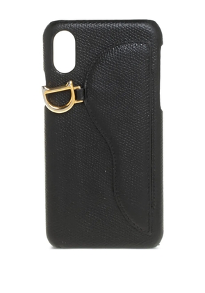 Christian Dior Pre-Owned logo-charm leather iPhone X case - Black
