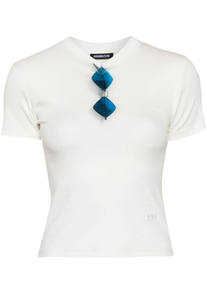 Ground Zero V-neck cotton blend T-shirt - White