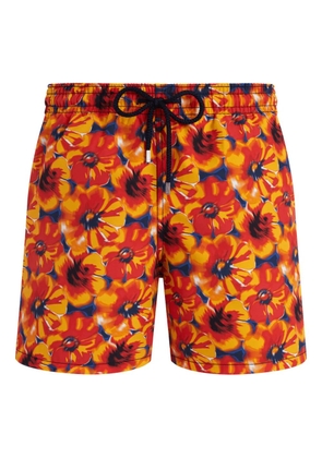Vilebrequin drawstring floral-print swim shorts - Red