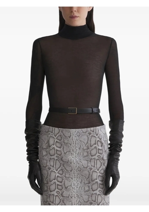 Mugler roll neck long sleeve top - Grey