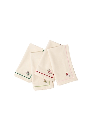 Frasier Sterling Cheers Dinner Napkins Set Of 4 in Cream.