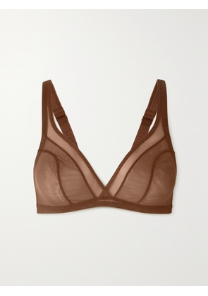NUBIAN SKIN - Stretch-tulle Soft Cup Bra - Brown - 30 D/DD,34 D/DD,38 D/DD,30 E/F,34 E/F,32 B/C,36 B/C,32 D/DD,36 D/DD,32 E/F,36 E/F,30 B/C,34 B/C,38 B/C